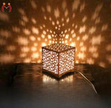 Star Design Laser Cut Wooden Table Lamp