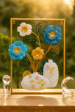 3D Metal Floral Vase Wall Art