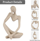 Abstract Stone-Look Thinking Woman Statue