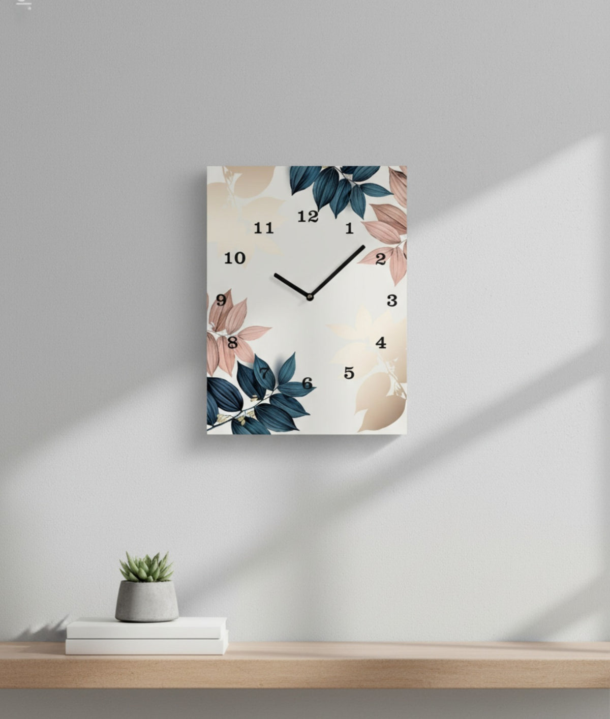Floral Wooden Wall Clock