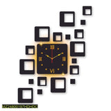 Square Design Laminated Wall Clock With Backlight