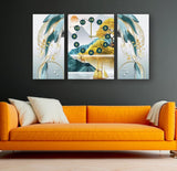 Wall Clock Set – Scenic Centerpiece with Abstract Feather