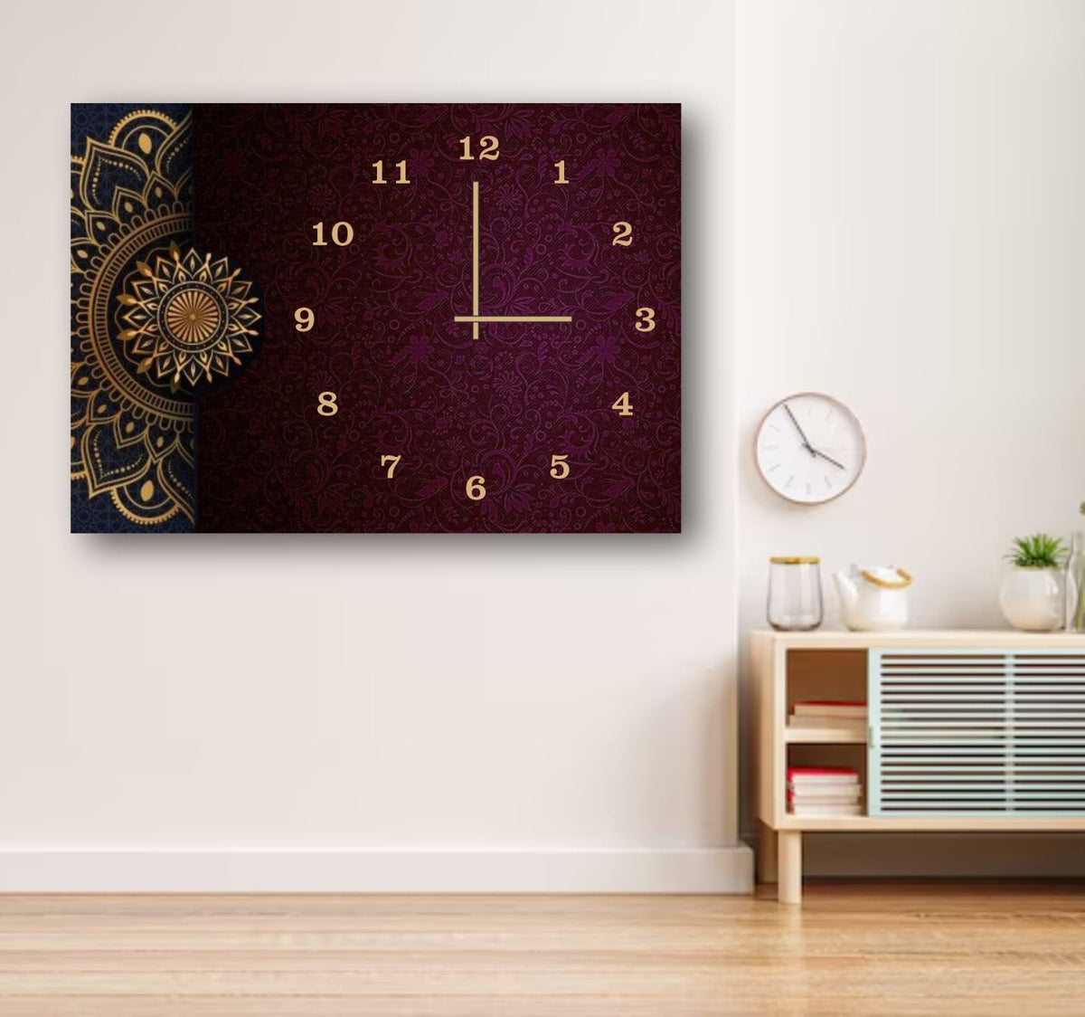 Mandala Design Wooden Wall Clock